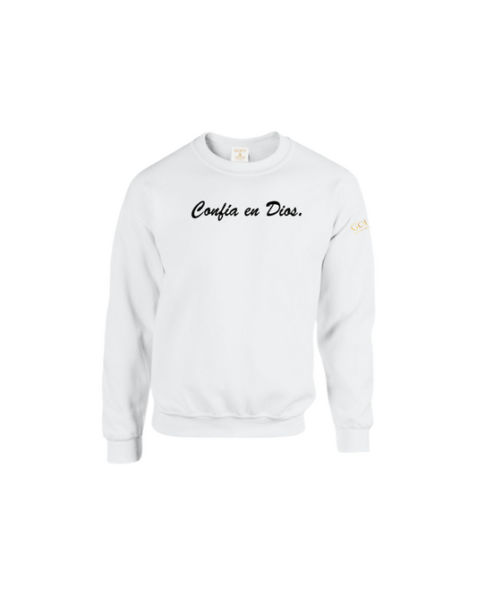 Trust God. Unisex Sweatshirt, Script Font (Spanish Edition)